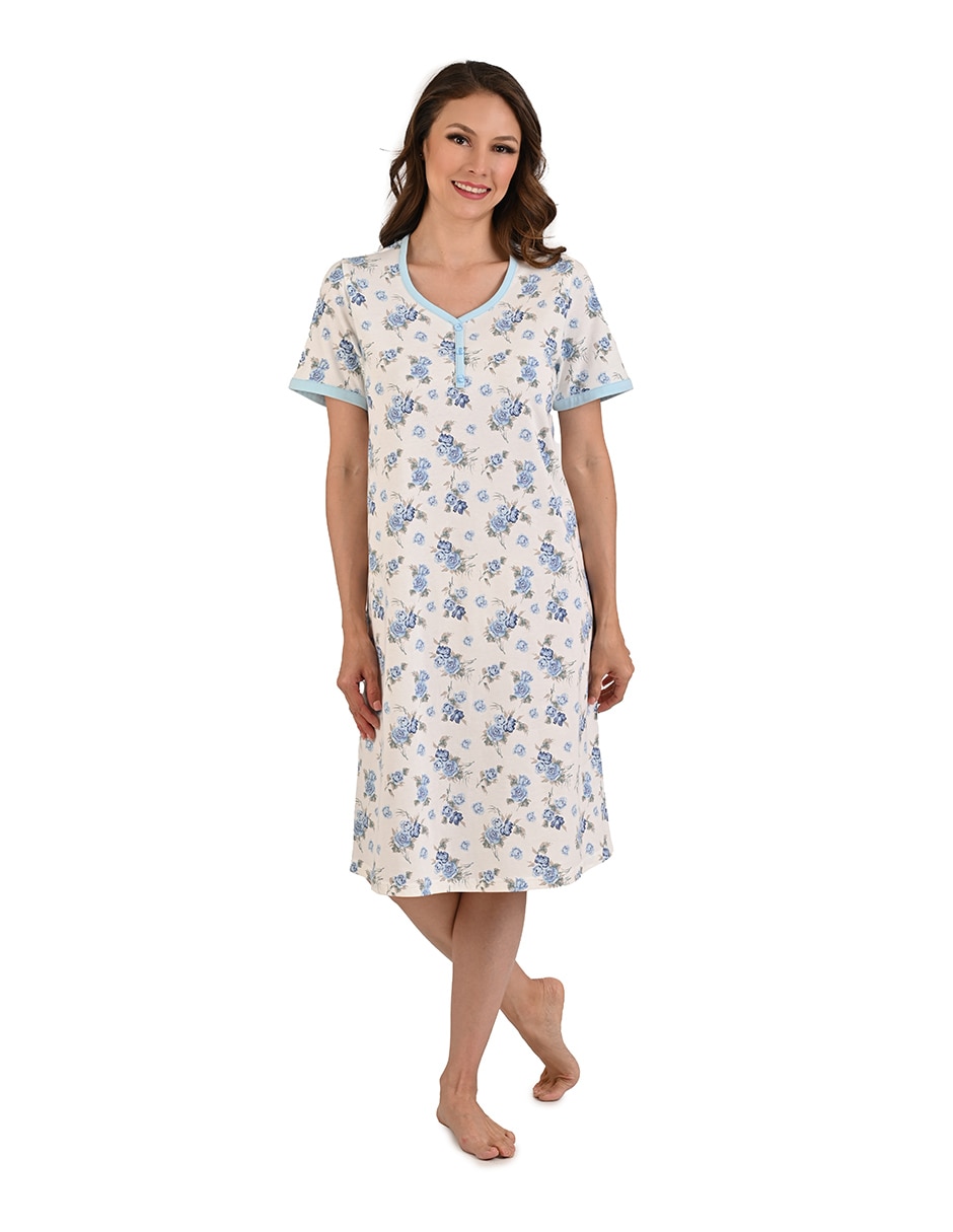 Camisón estampado floral de algodón Camisón estampado floral de algodón