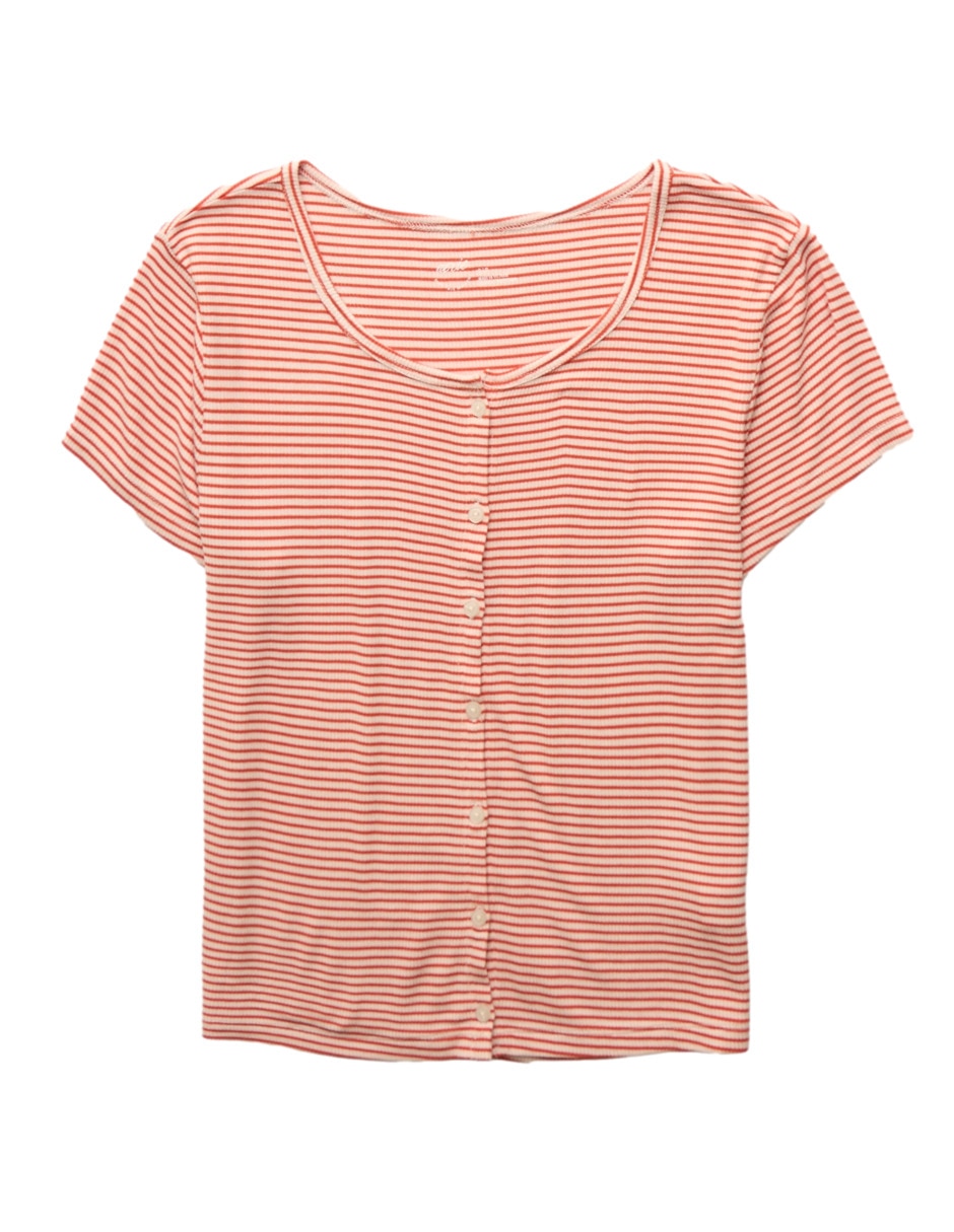Playera pijama estampado a rayas para mujer 3