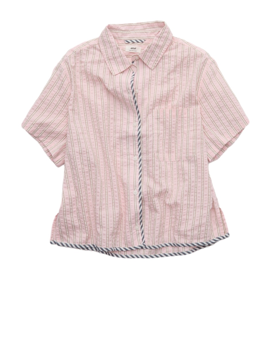 Playera pijama estampado a rayas para mujer 3