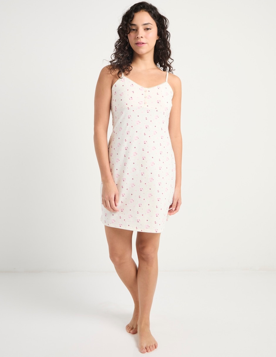 Camisón estampado floral de algodón