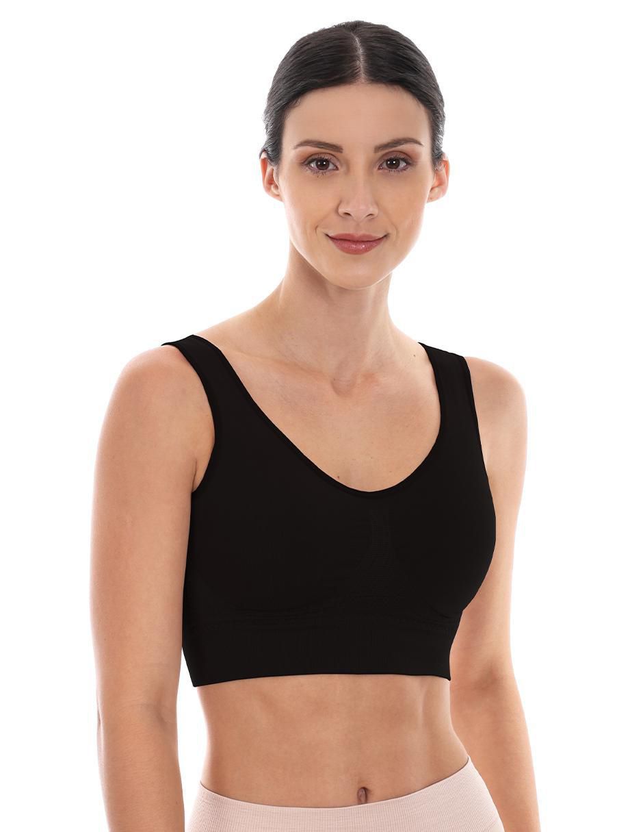 Brassiere deportivo sin copa seamless para mujer
