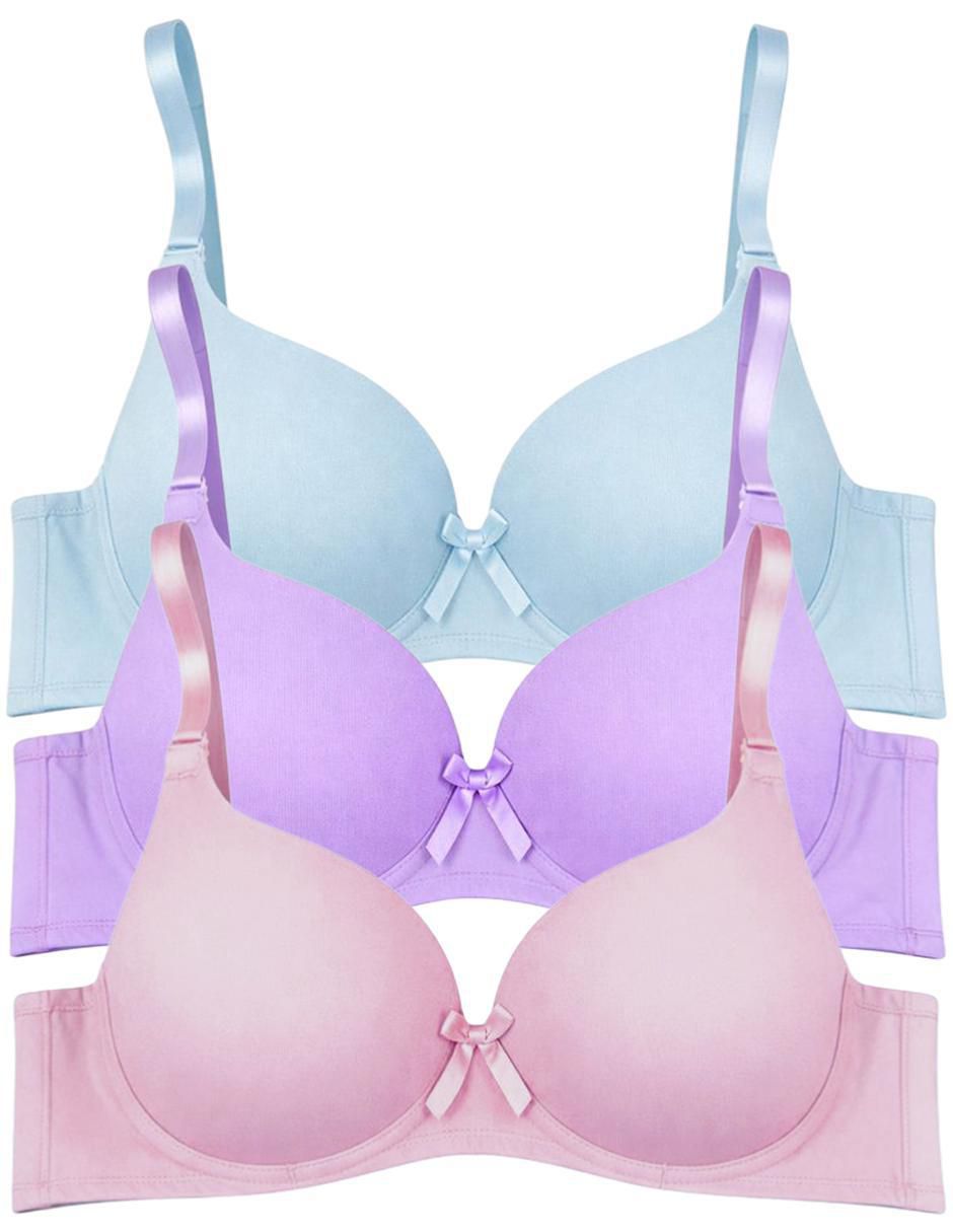 Set brassiere demi copa doble push up seamless para mujer 4