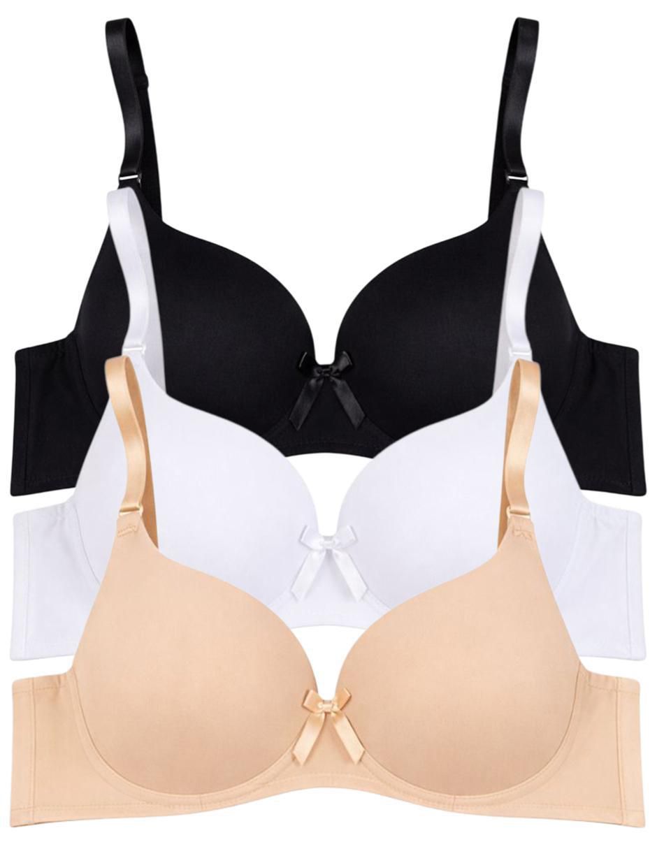 Set brassiere demi copa doble push up seamless para mujer 5