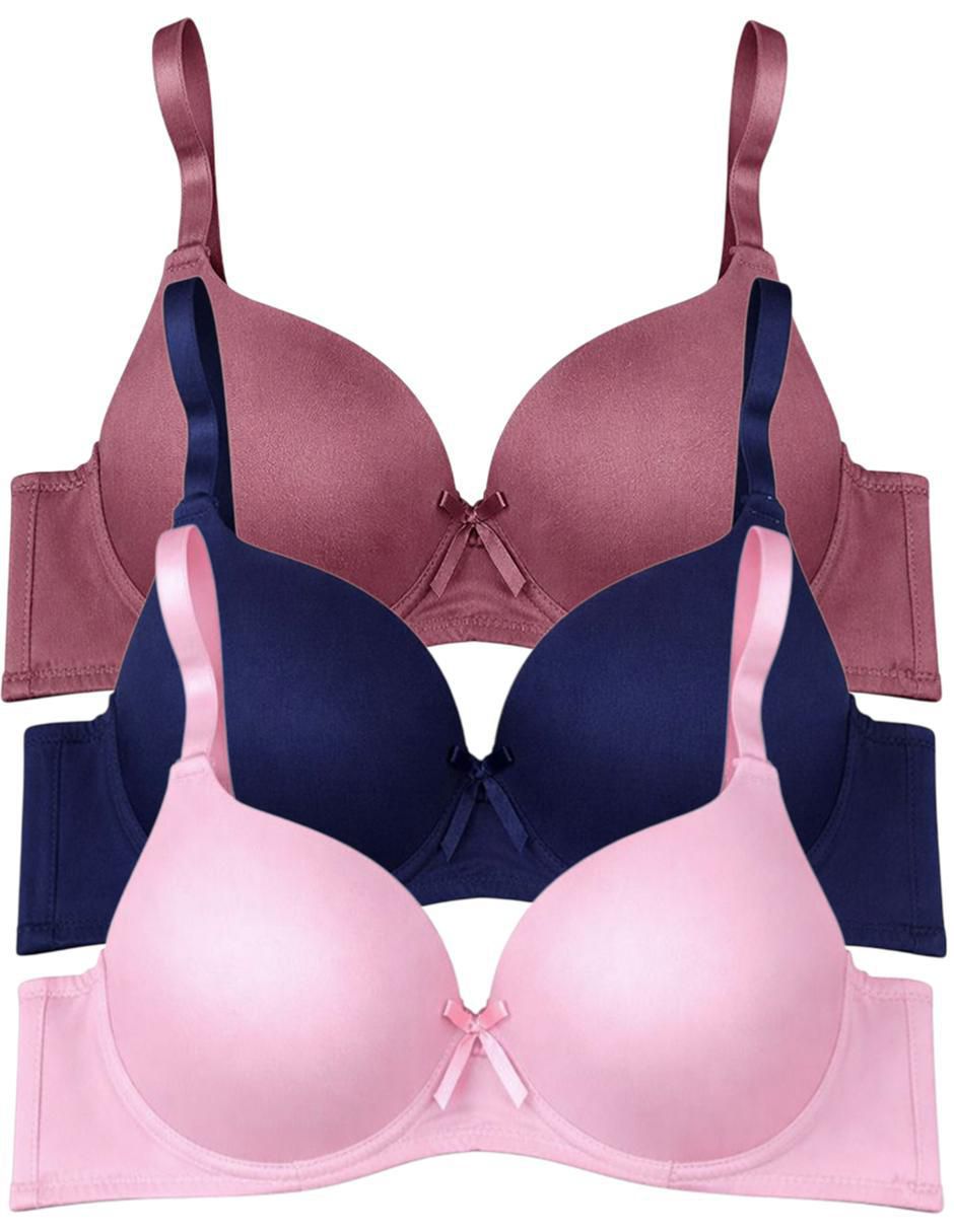Set brassiere demi copa doble push up seamless para mujer 5