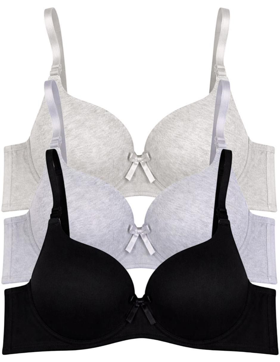 Set brassiere demi copa doble push up seamless para mujer 4