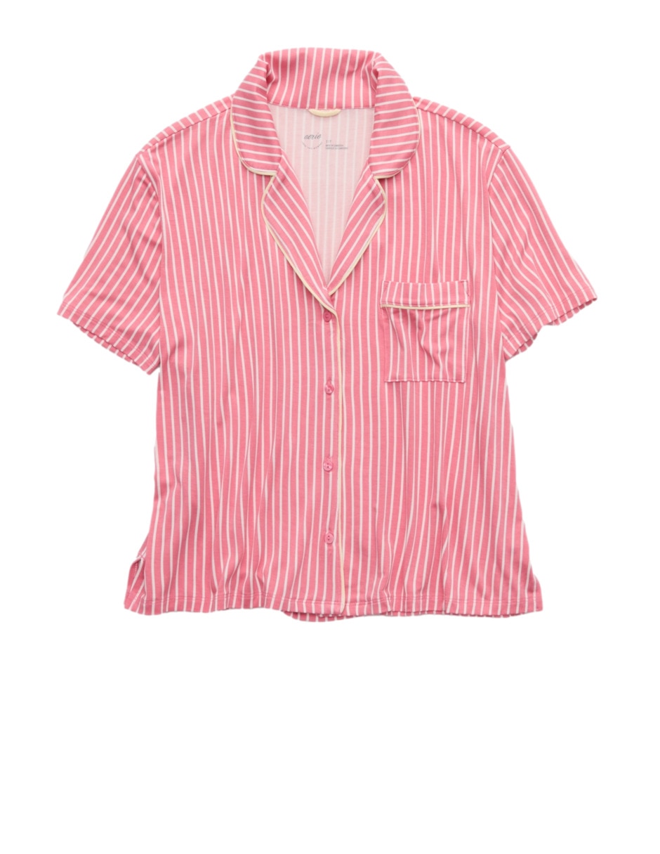 Playera pijama estampado a rayas para mujer 3
