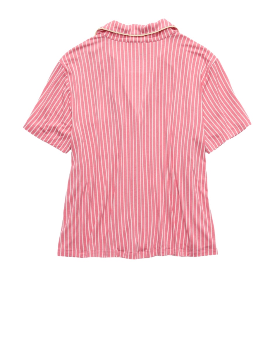 Playera pijama estampado a rayas para mujer 4