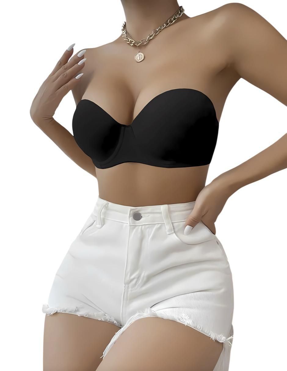 Brassiere strapless media copa para mujer 2